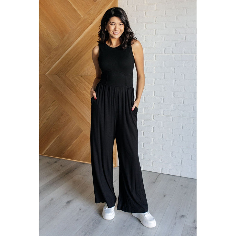 Hilary Wide Leg Jumpsuit in Black