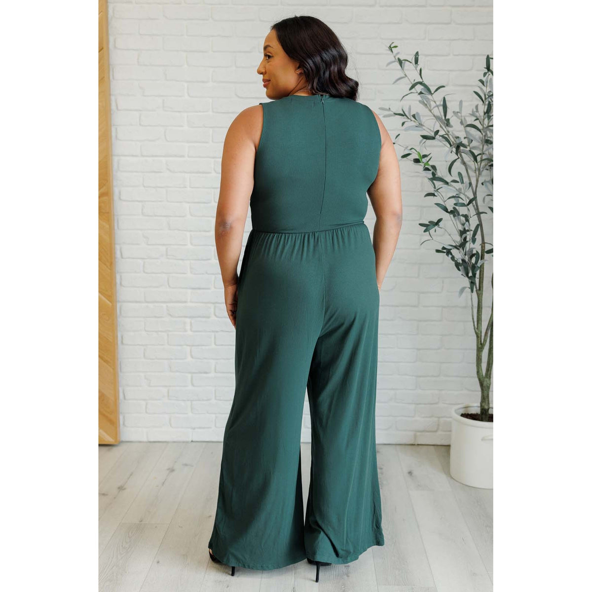 Hilary Wide Leg Jumpsuit in Green