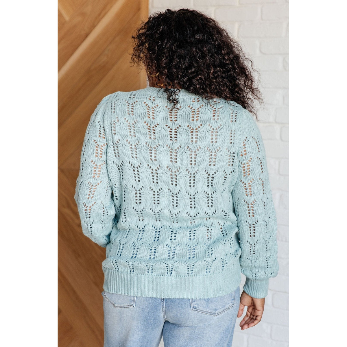 Hole In One Sheer Pointelle Knit Sweater