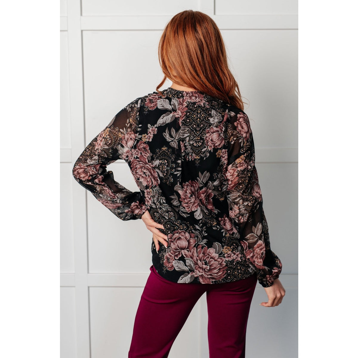 I Wish We Had it All Surplice Floral Blouse