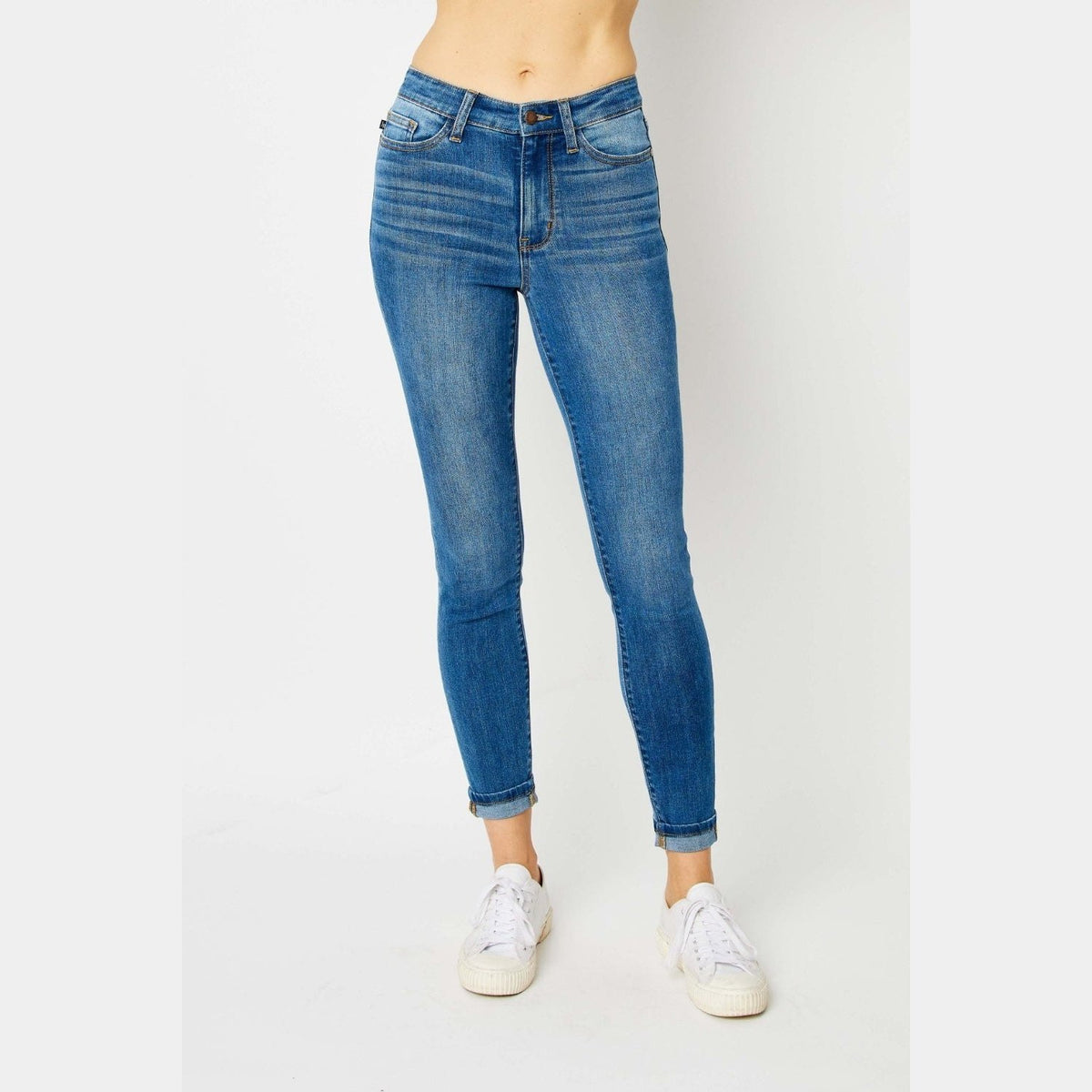 Judy Blue Full Size Cuffed Hem Skinny Jeans