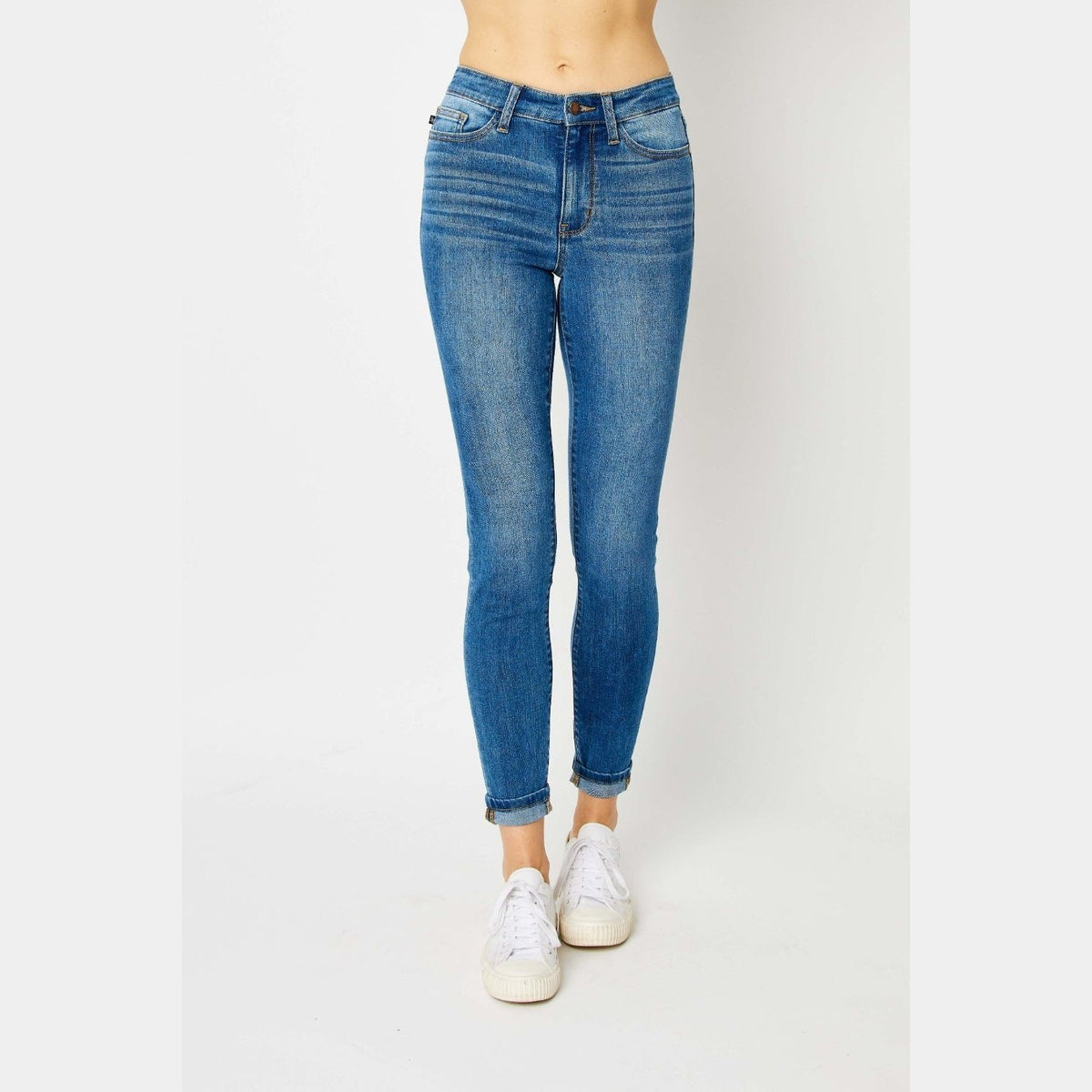 Judy Blue Full Size Cuffed Hem Skinny Jeans