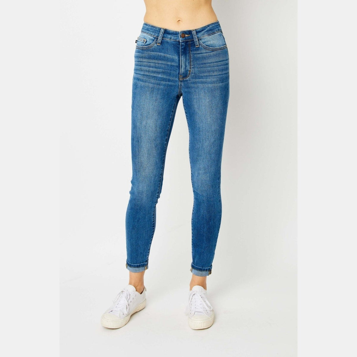 Judy Blue Full Size Cuffed Hem Skinny Jeans