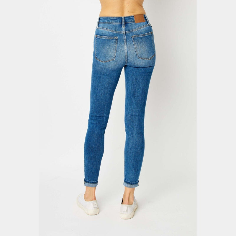 Judy Blue Full Size Cuffed Hem Skinny Jeans