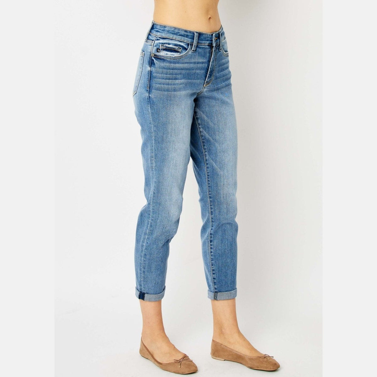 Judy Blue Full Size Cuffed Hem Slim Jeans