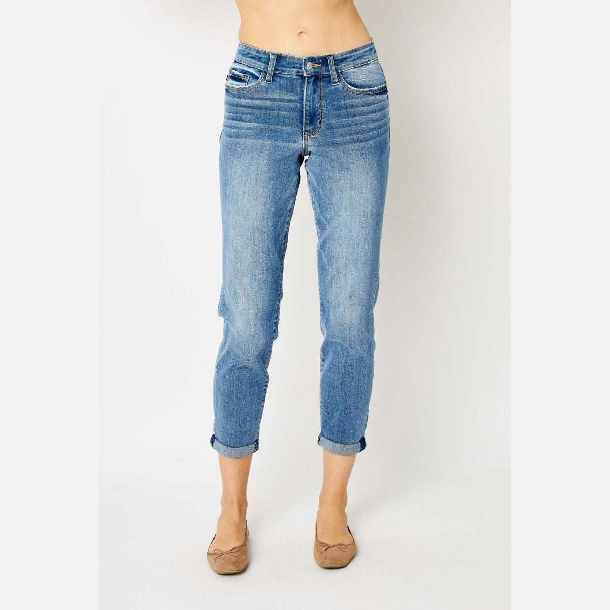 Judy Blue Full Size Cuffed Hem Slim Jeans