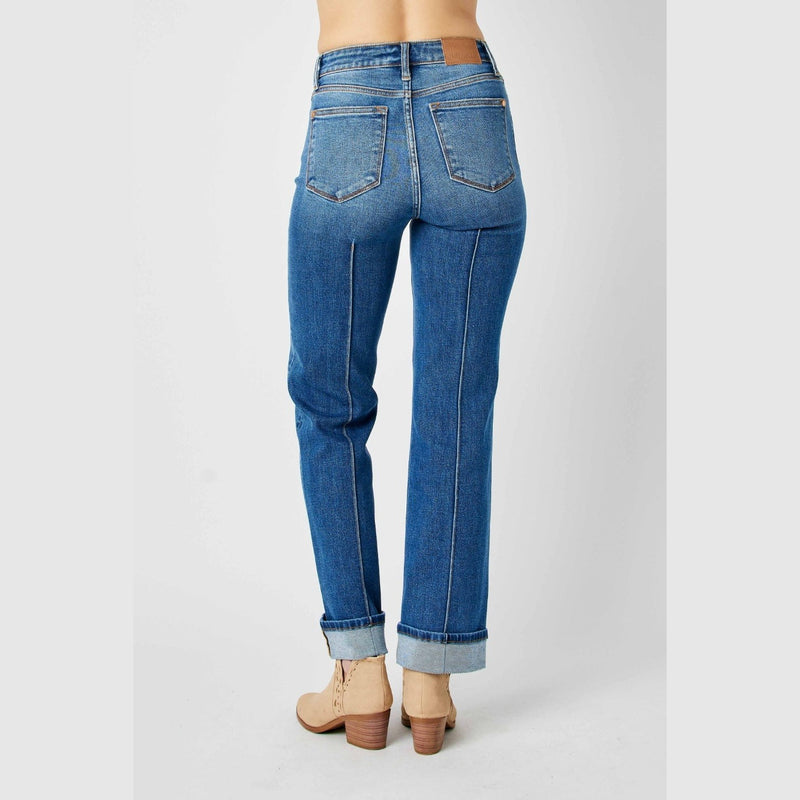 Judy Blue Full Size High Waist Front Seam Detail Straight Jeans