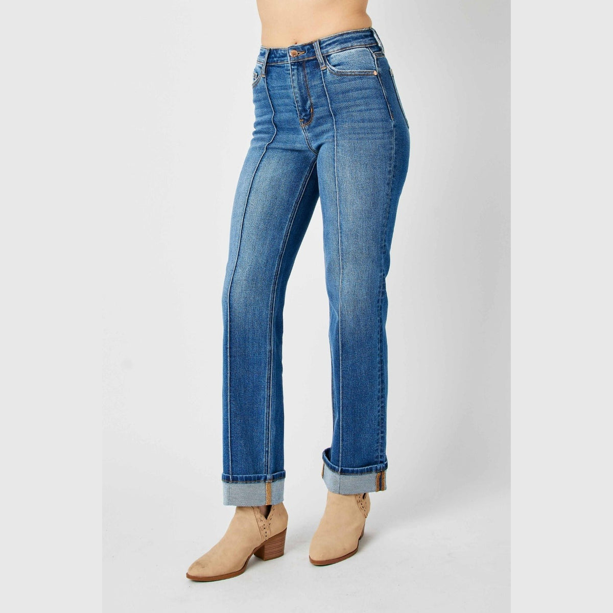 Judy Blue Full Size High Waist Front Seam Detail Straight Jeans