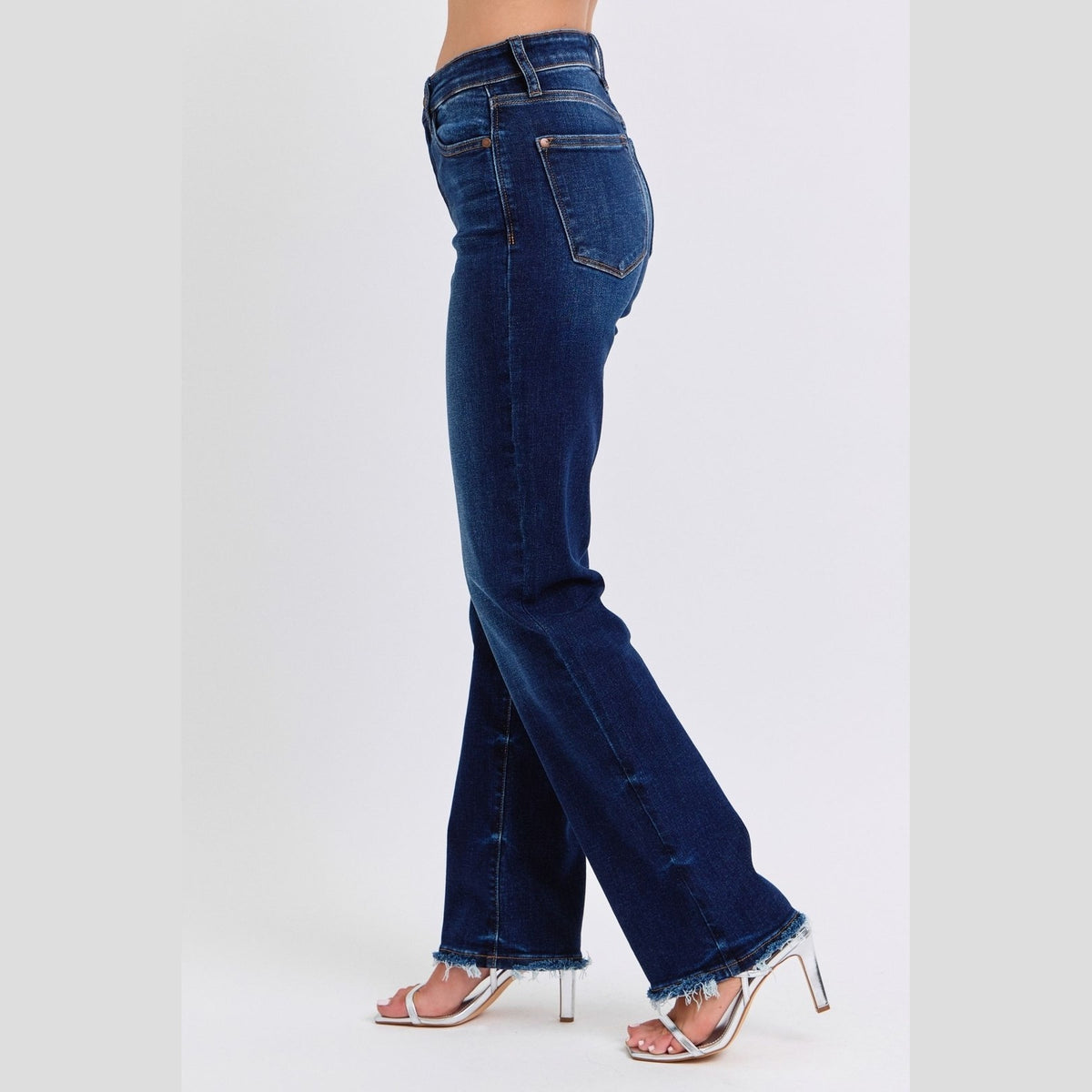 Judy Blue Full Size Raw Hem Straight Leg Jeans