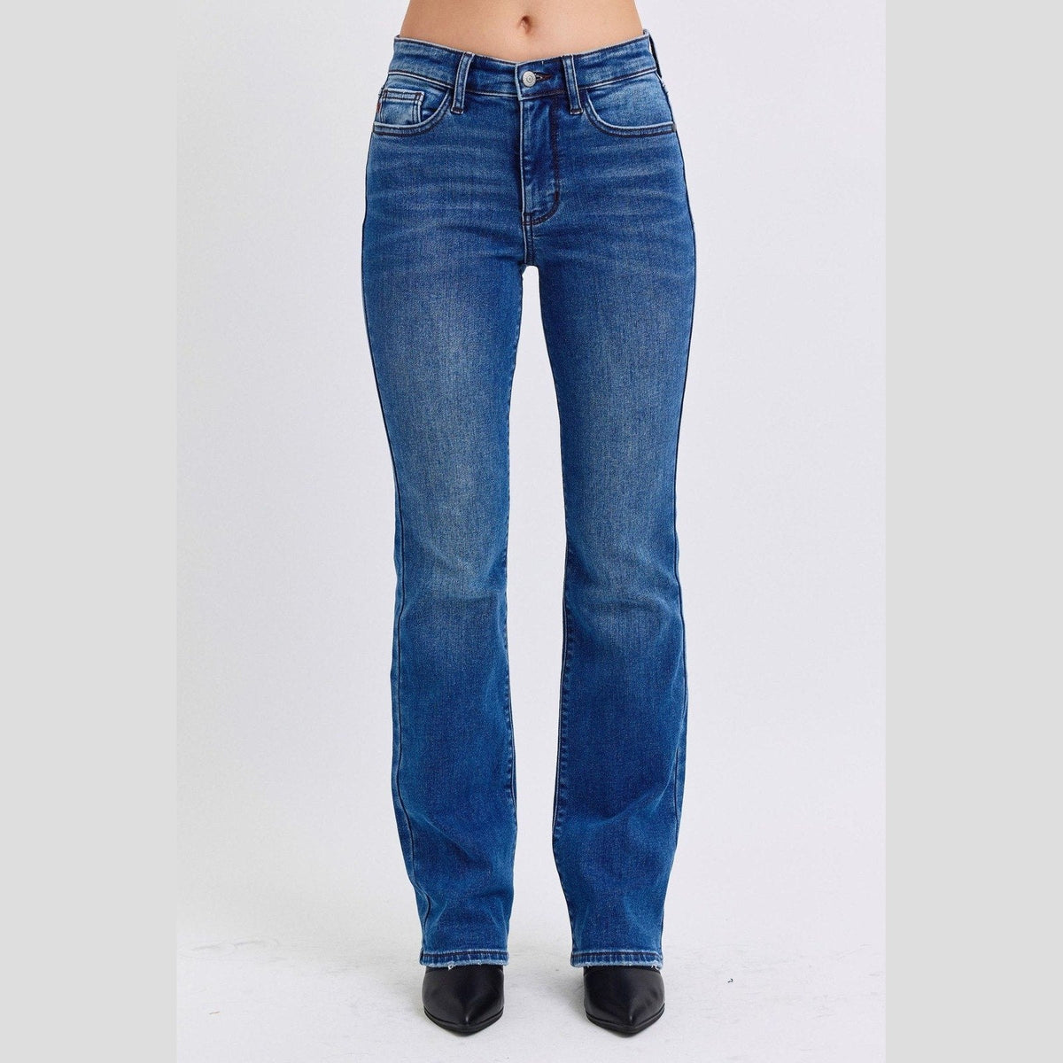 Judy Blue Full Size Run Mid-Rise Bootcut Jeans with Thermal Lining