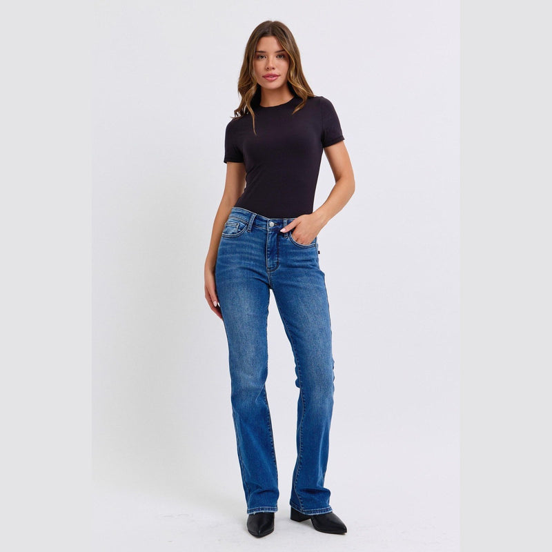 Judy Blue Full Size Run Mid-Rise Bootcut Jeans with Thermal Lining