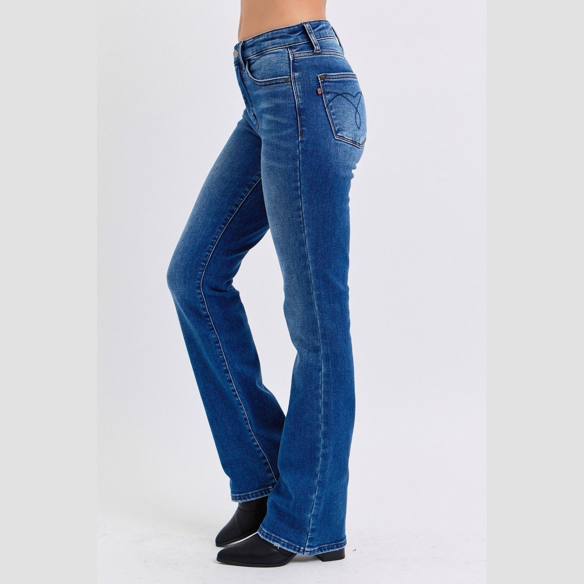 Judy Blue Full Size Run Mid-Rise Bootcut Jeans with Thermal Lining