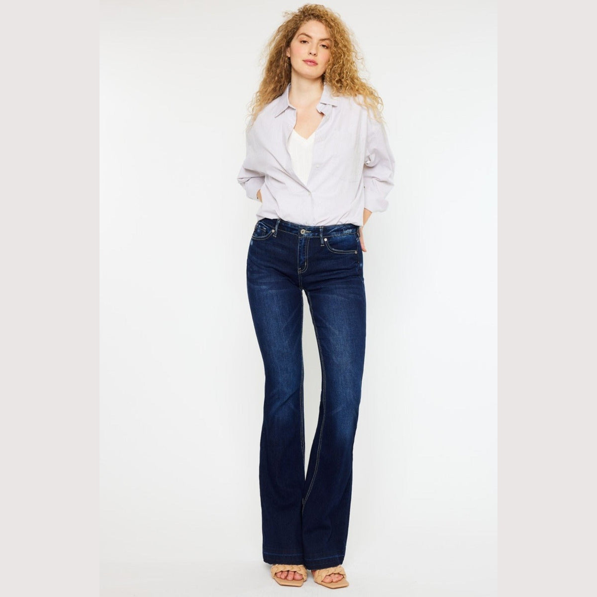 Kancan Mid Rise Slim Flare Jeans