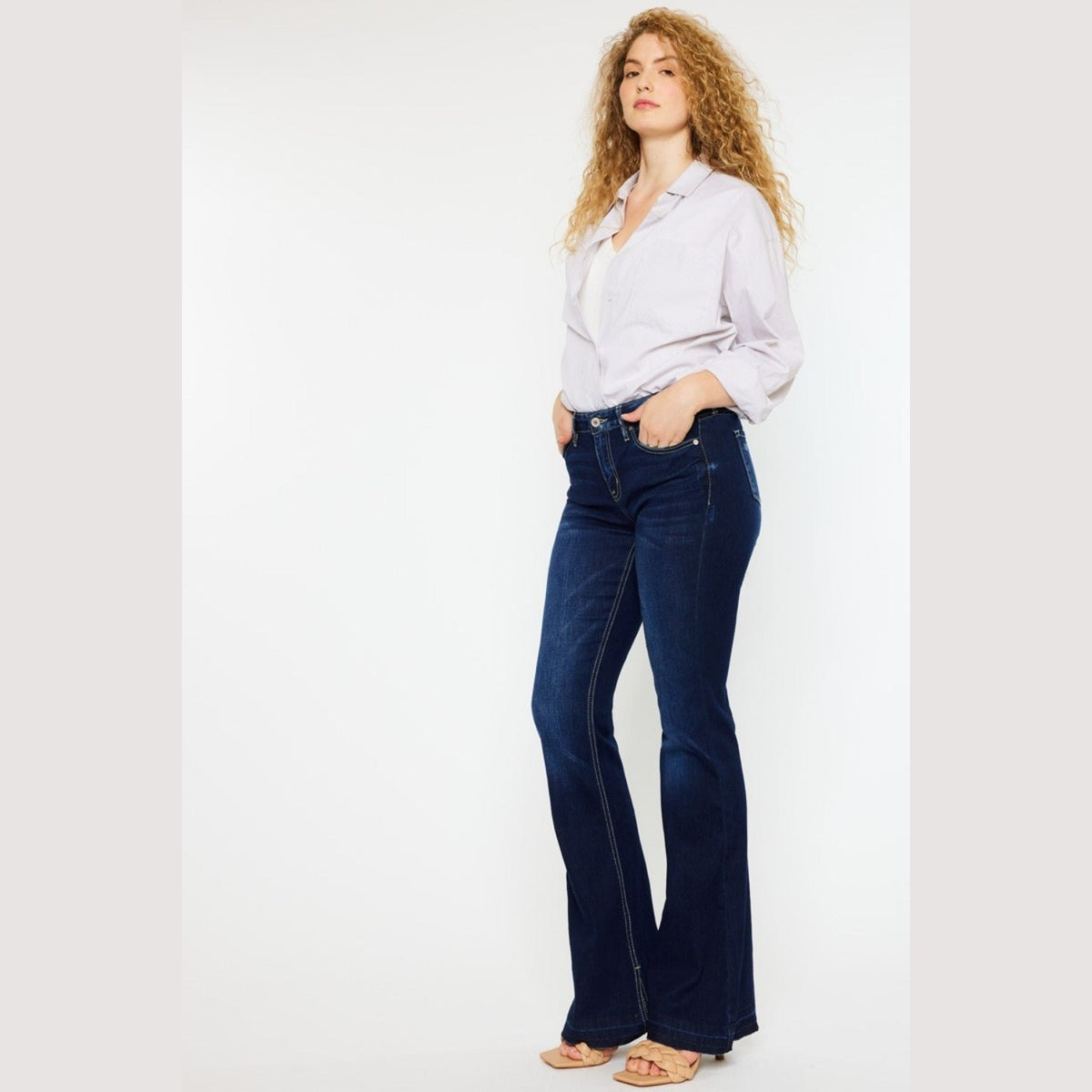 Kancan Mid Rise Slim Flare Jeans