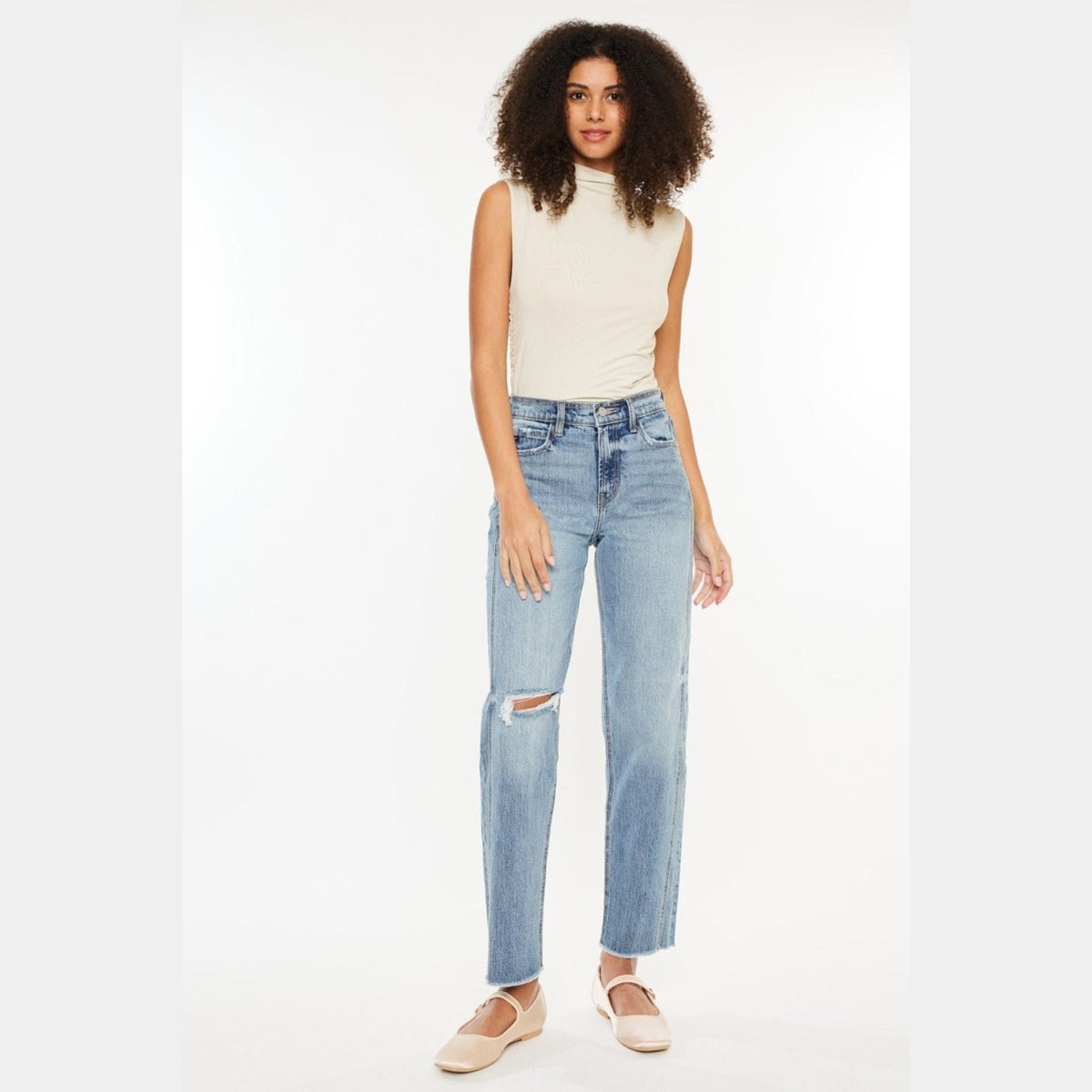 Kancan Ultra High Rise Distressed Straight Jeans