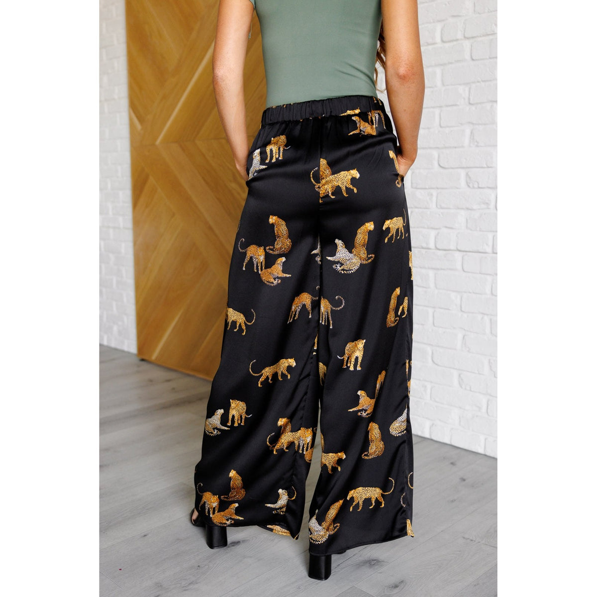 Legendary in Leopard Satin Wide Leg Pants