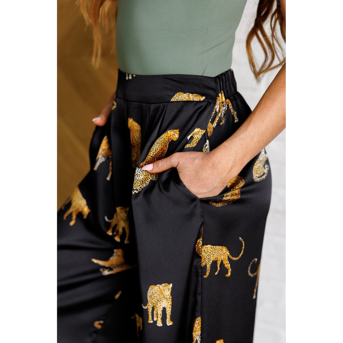 Legendary in Leopard Satin Wide Leg Pants