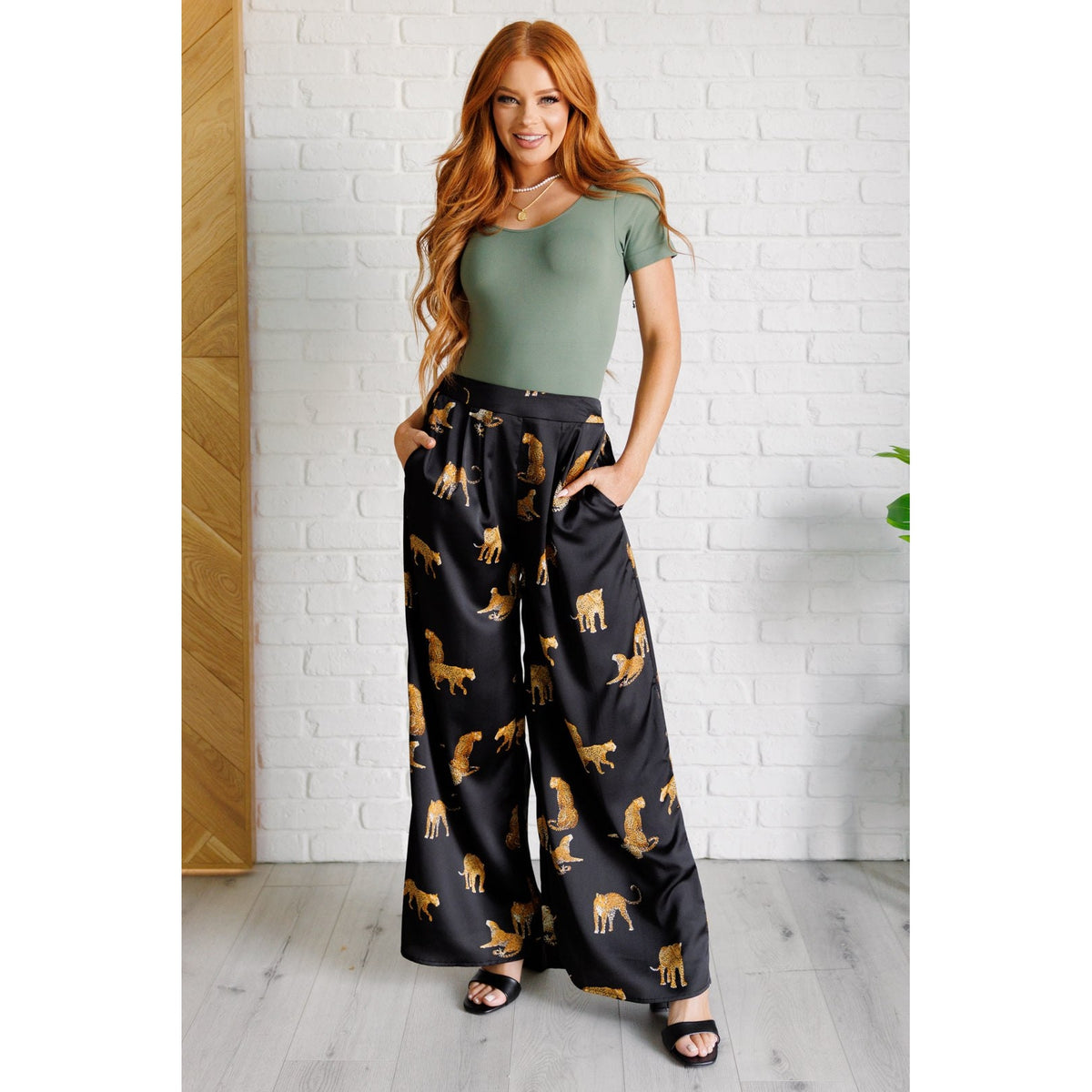 Legendary in Leopard Satin Wide Leg Pants