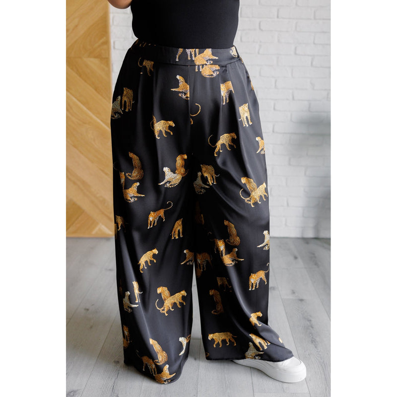 Legendary in Leopard Satin Wide Leg Pants