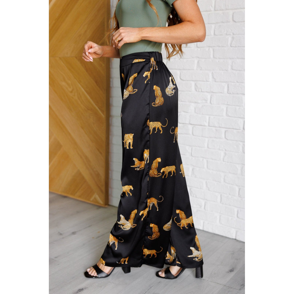 Legendary in Leopard Satin Wide Leg Pants