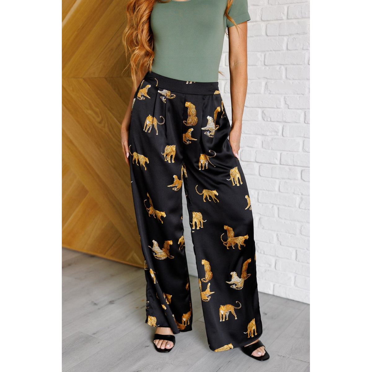 Legendary in Leopard Satin Wide Leg Pants