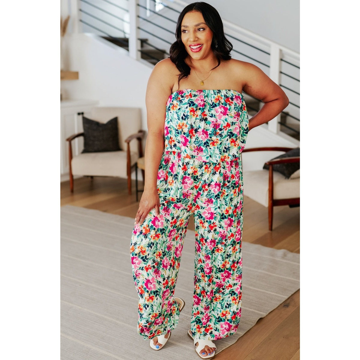 Life of the Party Floral Jumpsuit in Green