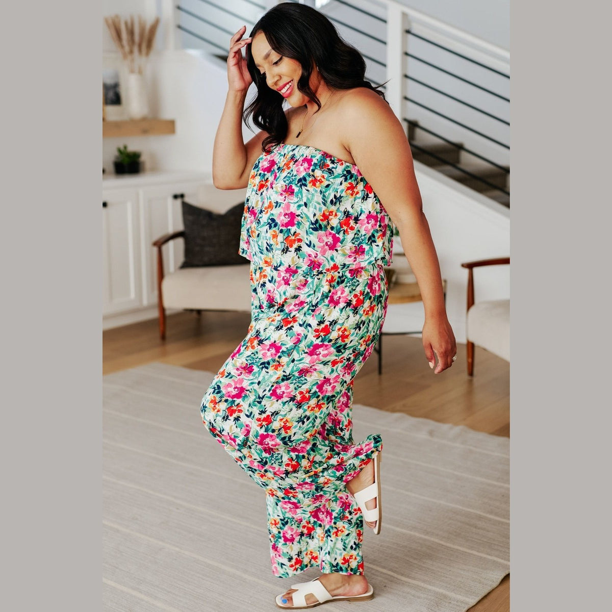 Life of the Party Floral Jumpsuit in Green