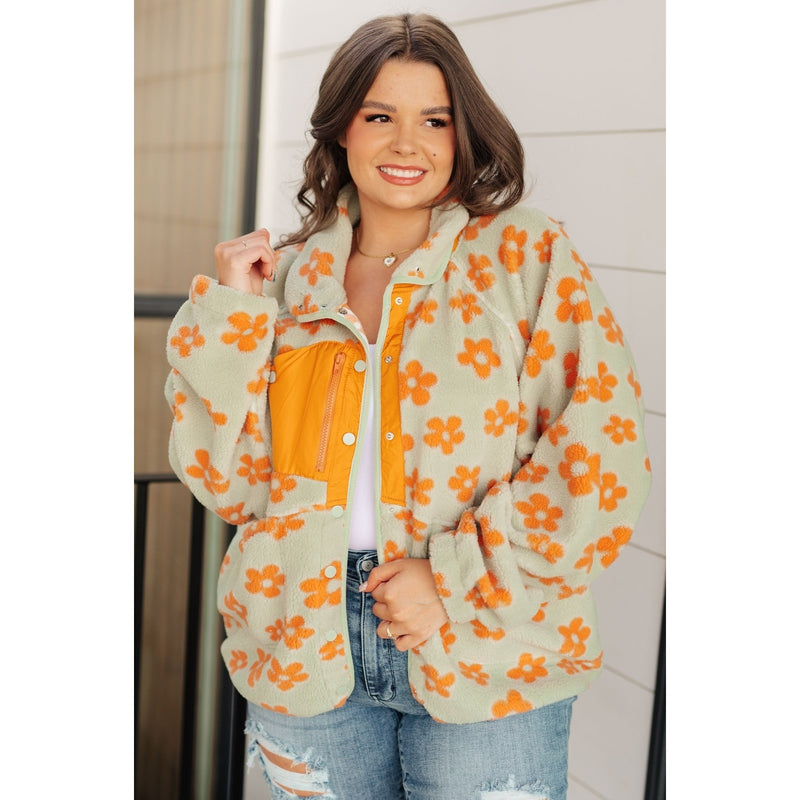 Love It Don't Leave It Floral Fleece Jacket