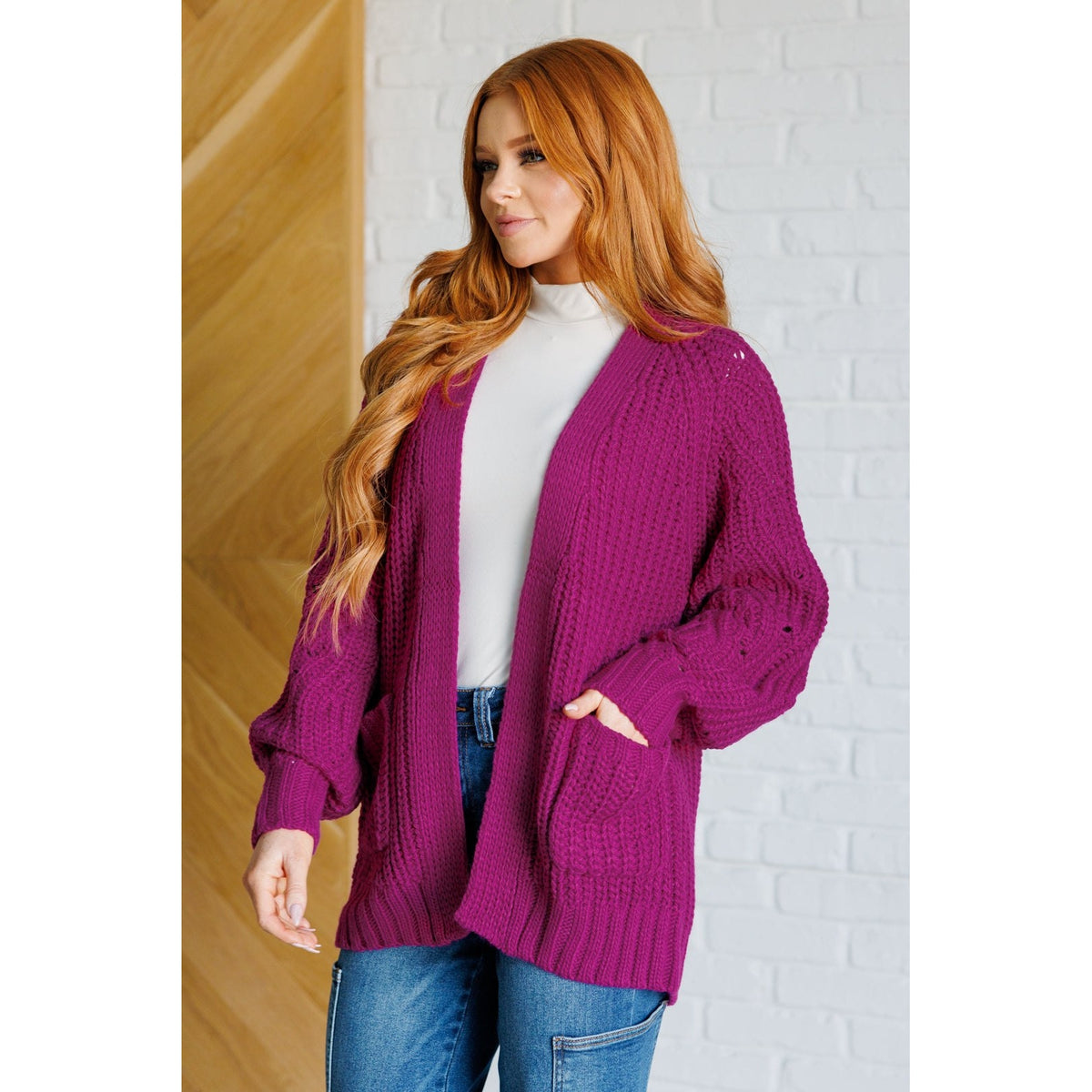 Maybe Monday Cardigan in Berry