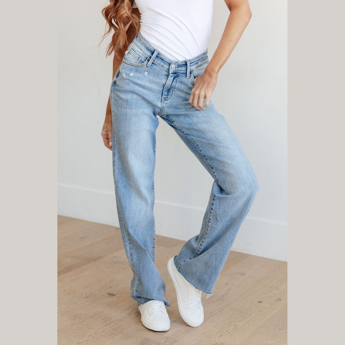 Mildred High Rise V Front Waistband Straight Jeans