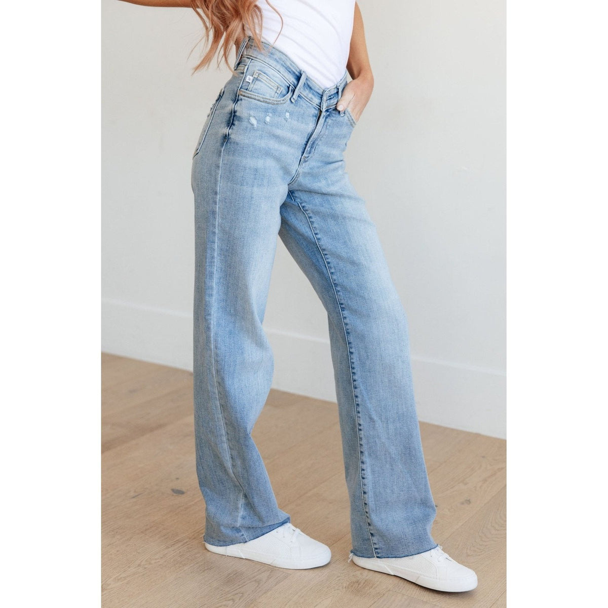 Mildred High Rise V Front Waistband Straight Jeans