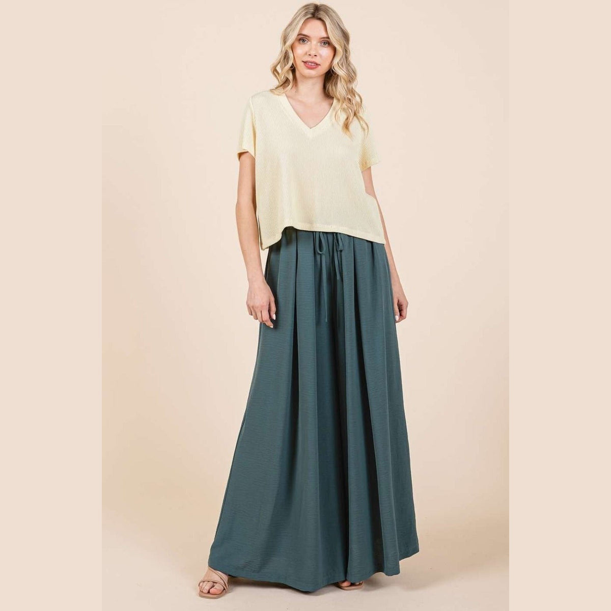 Mittoshop Pleated Wide Leg Pants