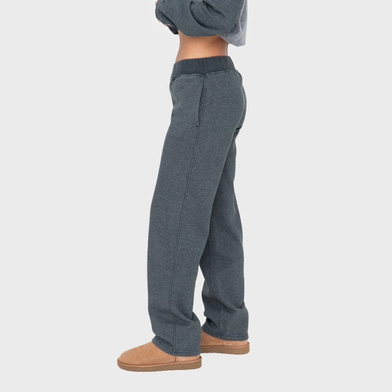 Mono B Elastic Waist Fleece Pants with Pockets