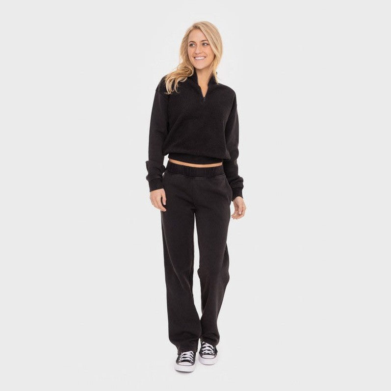 Mono B Elastic Waist Fleece Pants with Pockets