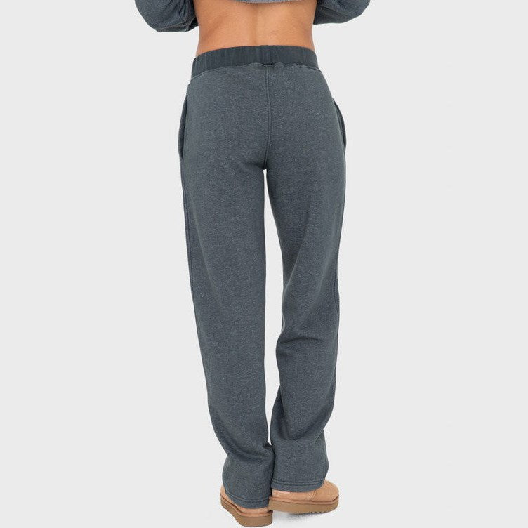 Mono B Elastic Waist Fleece Pants with Pockets