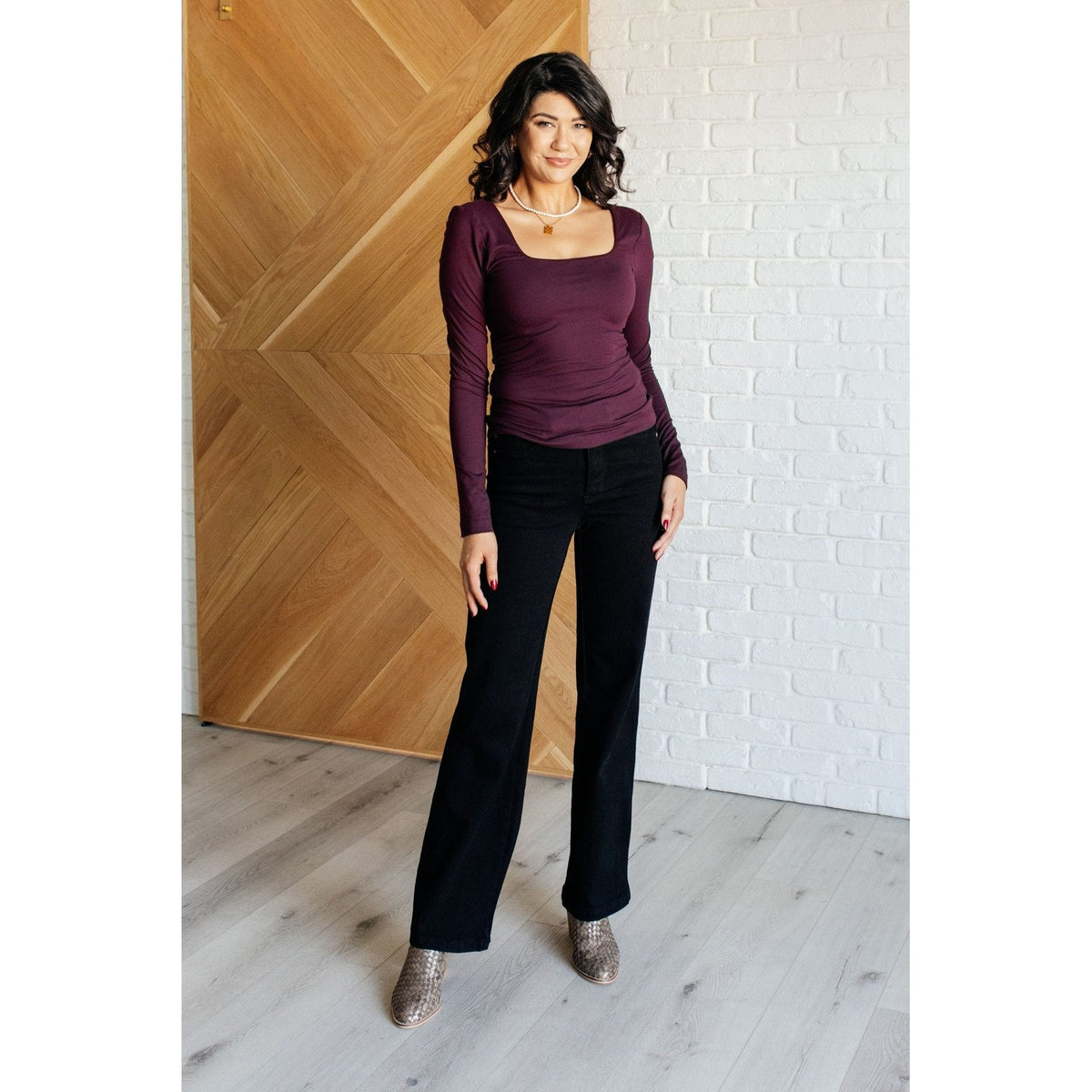 Never Imitated Long Sleeve Top in Cassis