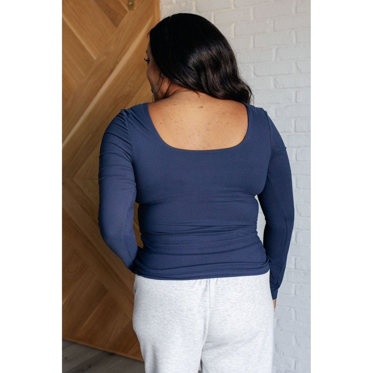 Never Imitated Long Sleeve Top in Navy