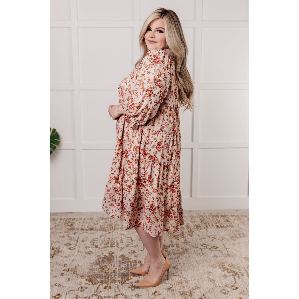 Next to You Balloon Sleeve Floral Dress