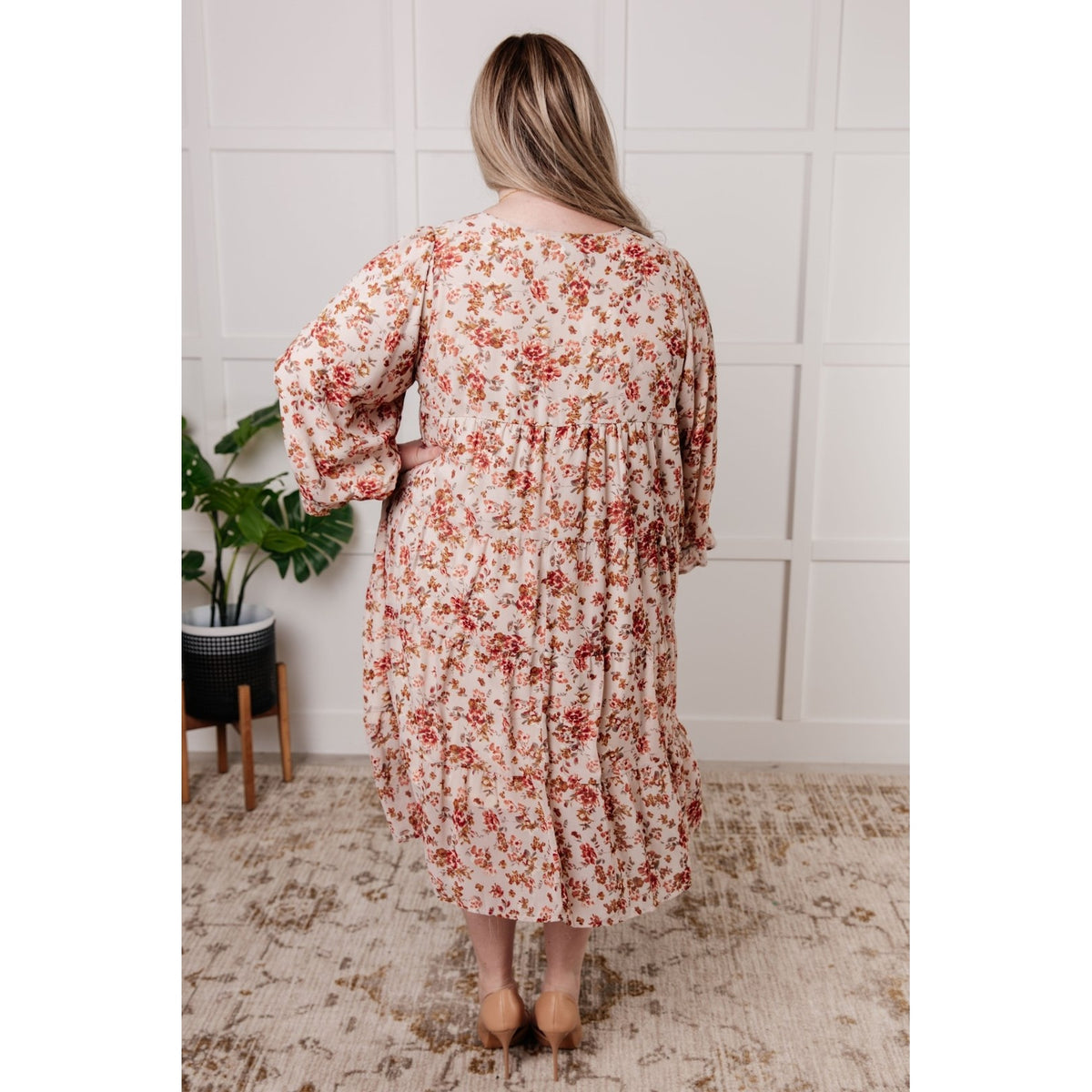 Next to You Balloon Sleeve Floral Dress