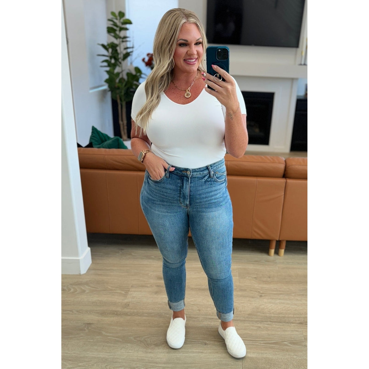 Nicole Tummy Control Skinny Jeans in Vintage Wash