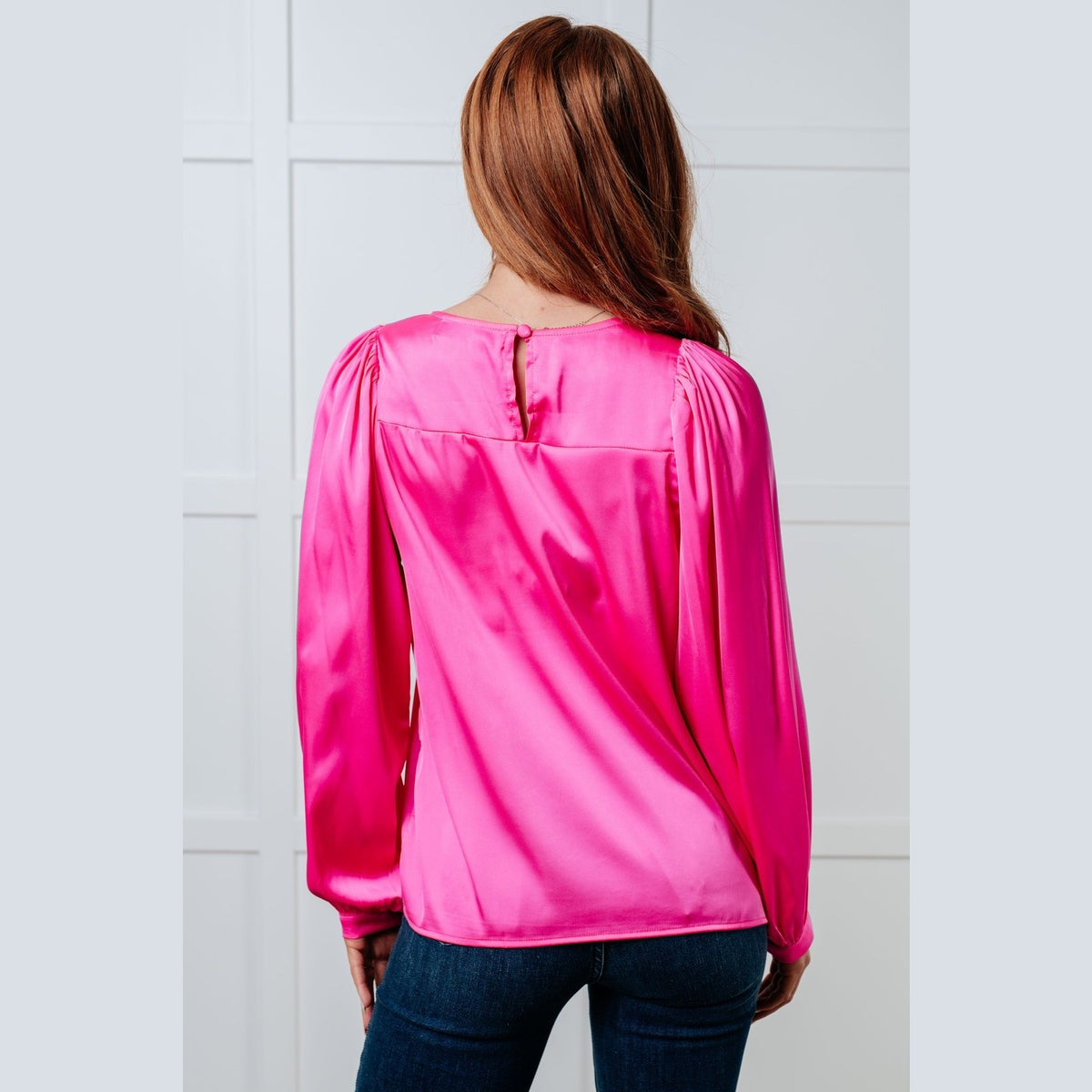 Not Exaggerating Satin Puff Sleeve Blouse