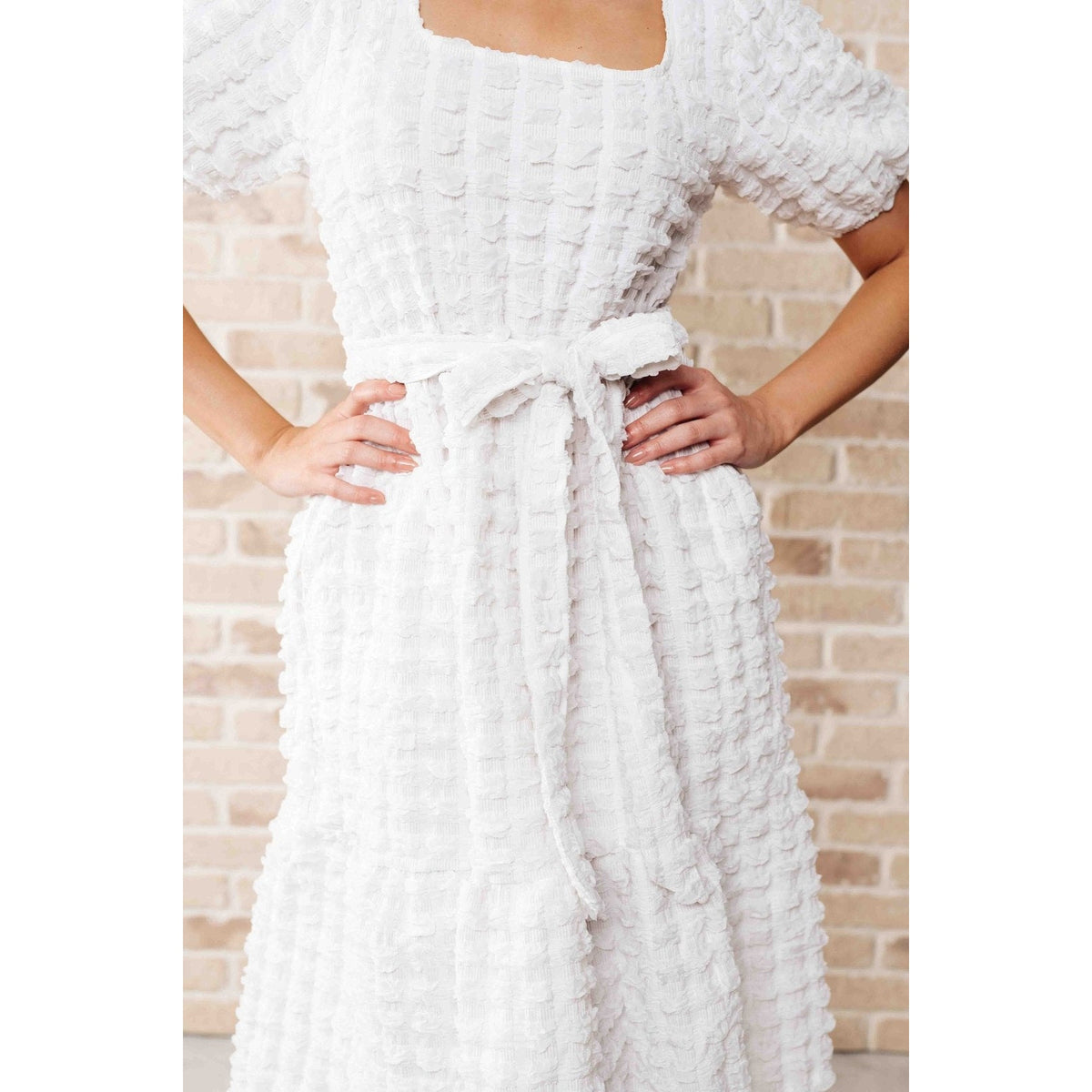 On Cloud Nine Bubble Midi Dress