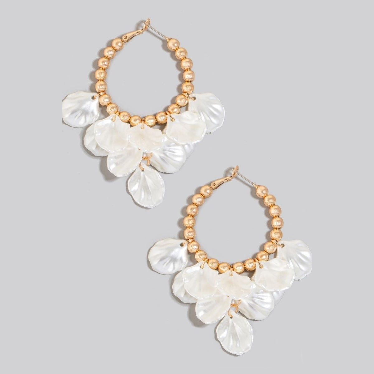 Petals and Pearls Hoop Earrings