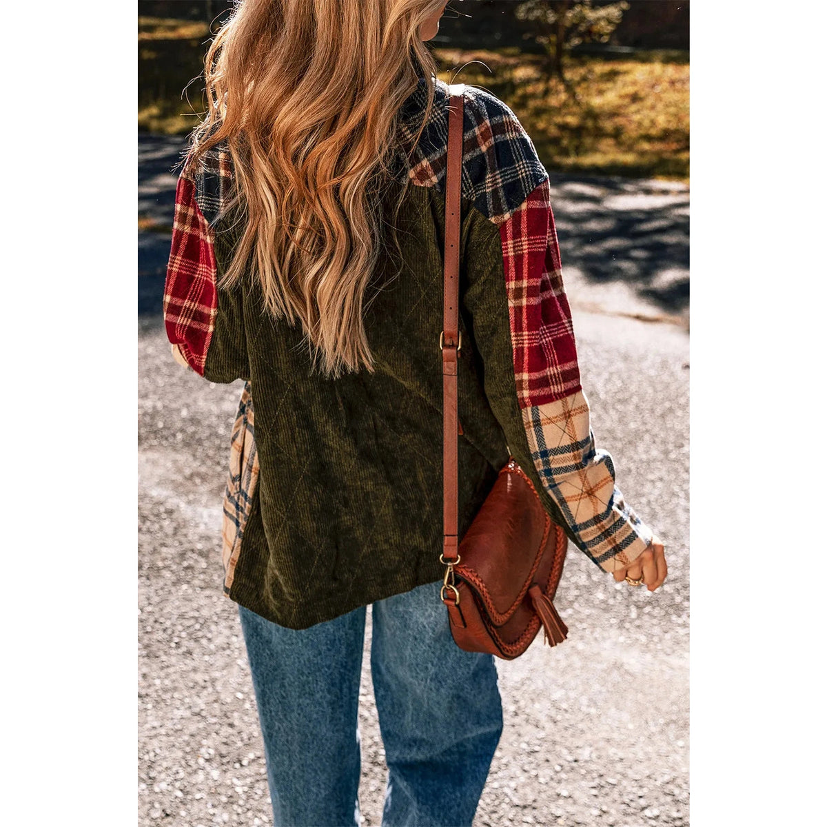 Plaid Button Up Long Sleeve Jacket