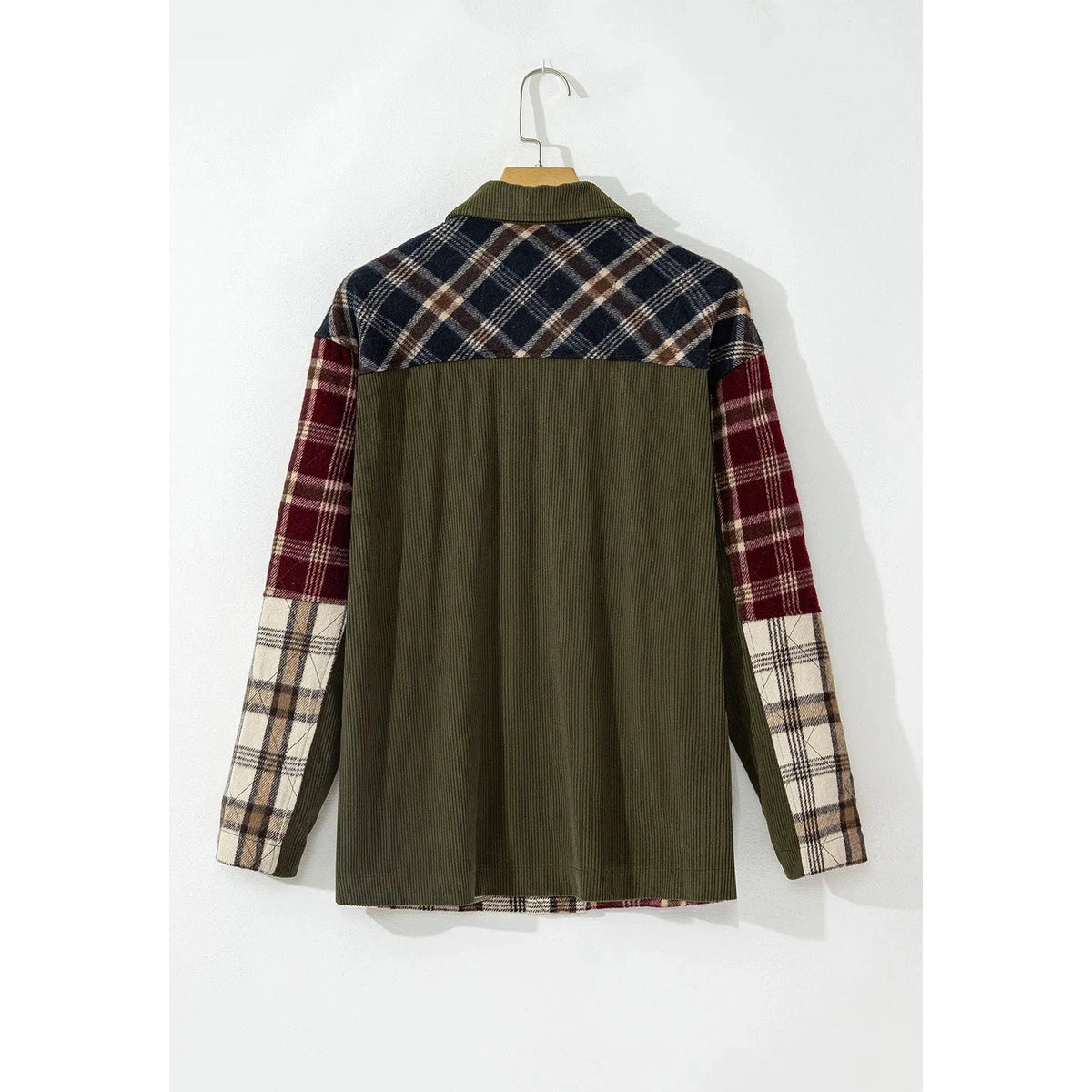 Plaid Button Up Long Sleeve Jacket