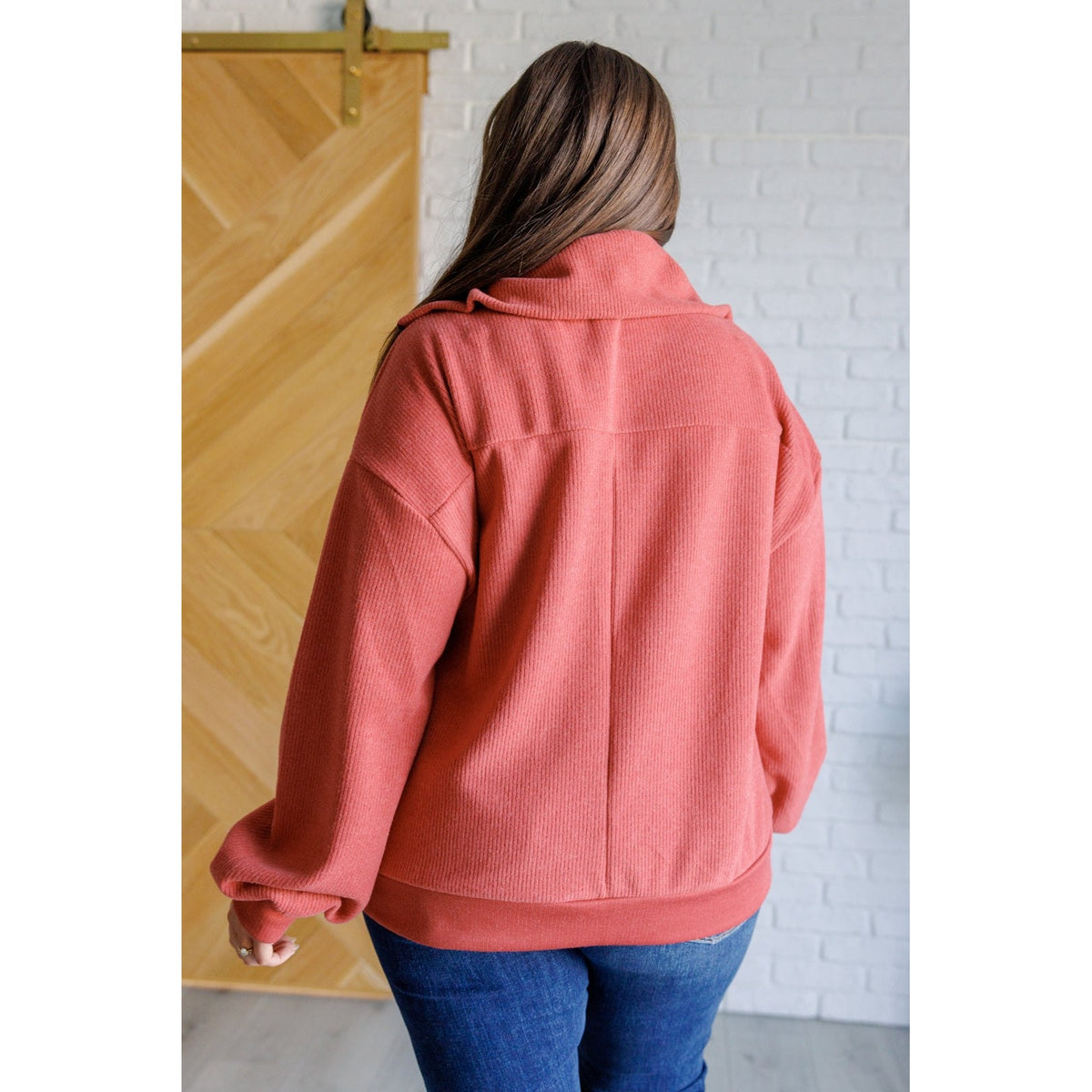 Quite the Impression Half Zip Pullover in Rust