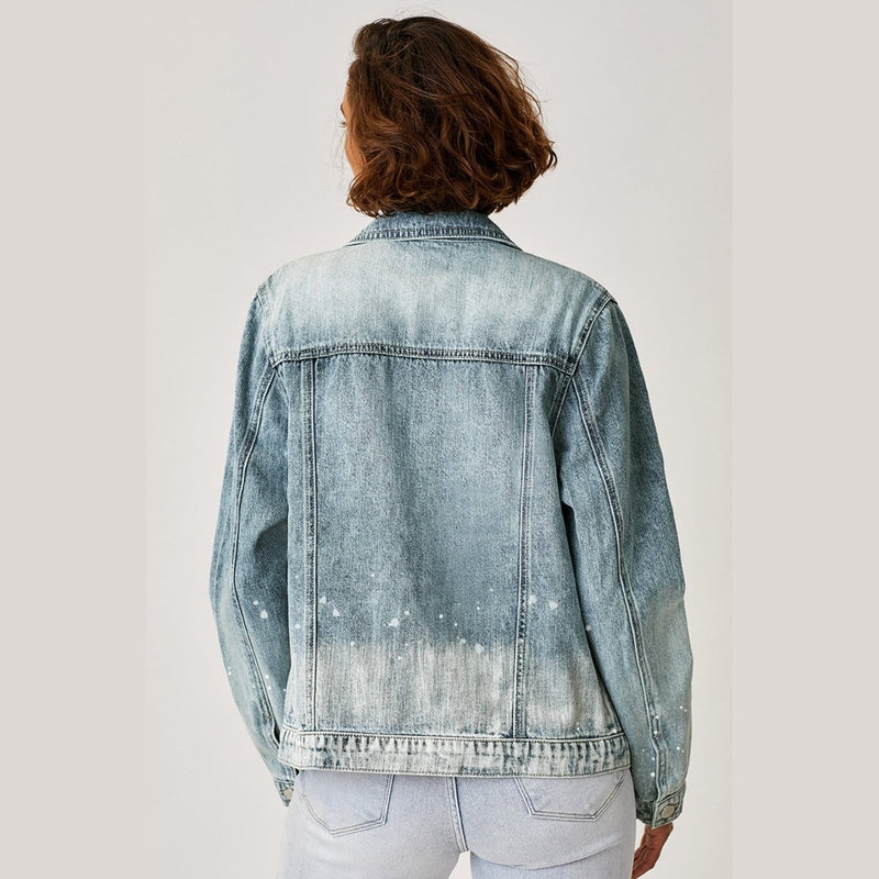 RISEN Button Up Ombre Washed Jacket