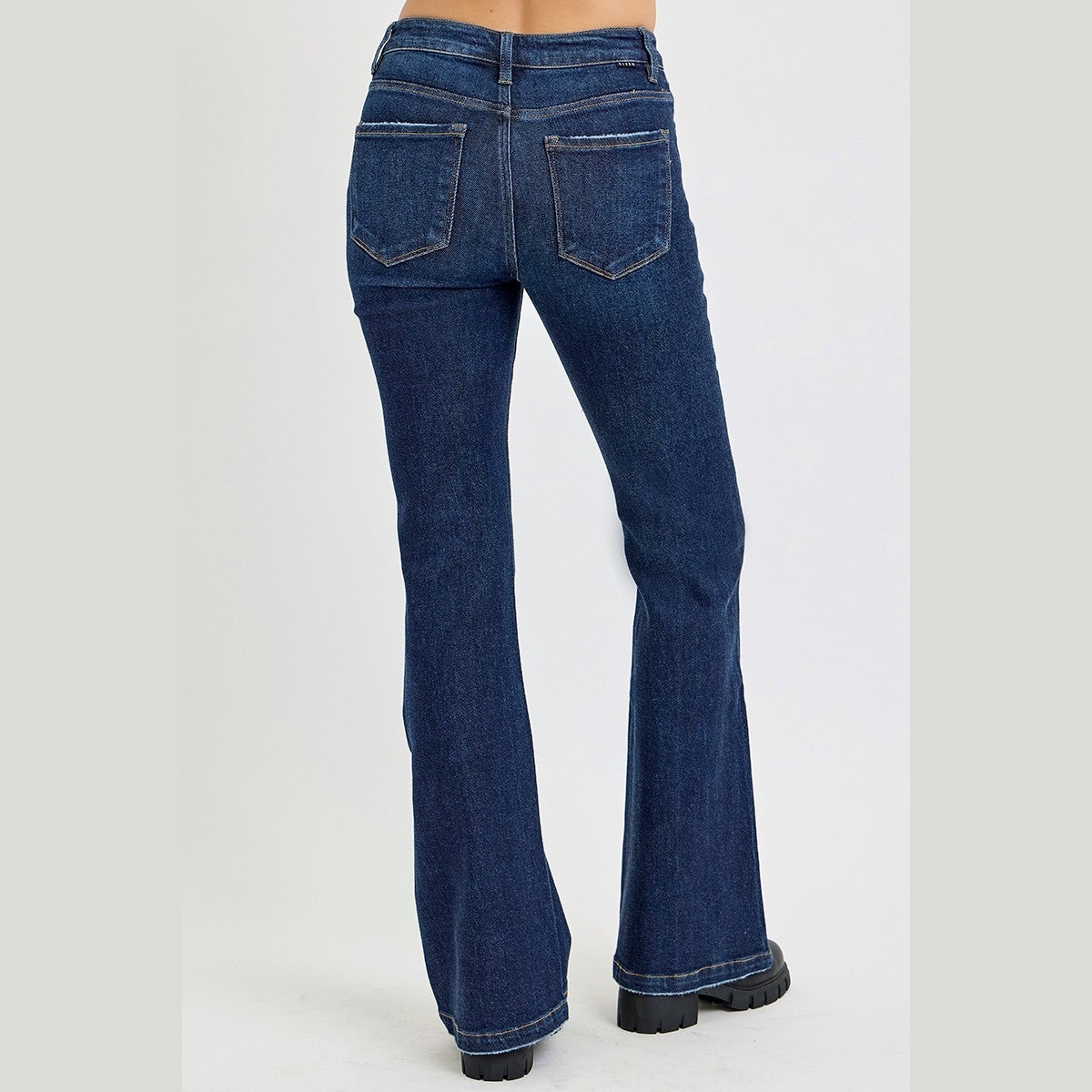 RISEN Full Size High Rise Flare Jeans with Pockets