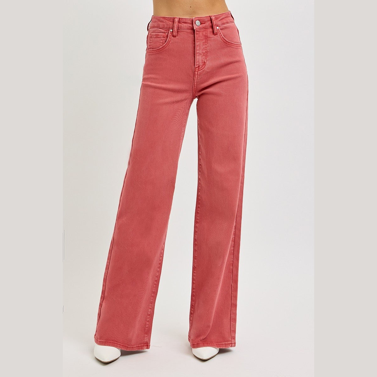 RISEN Full Size High Rise Tummy Control Wide Leg Jeans