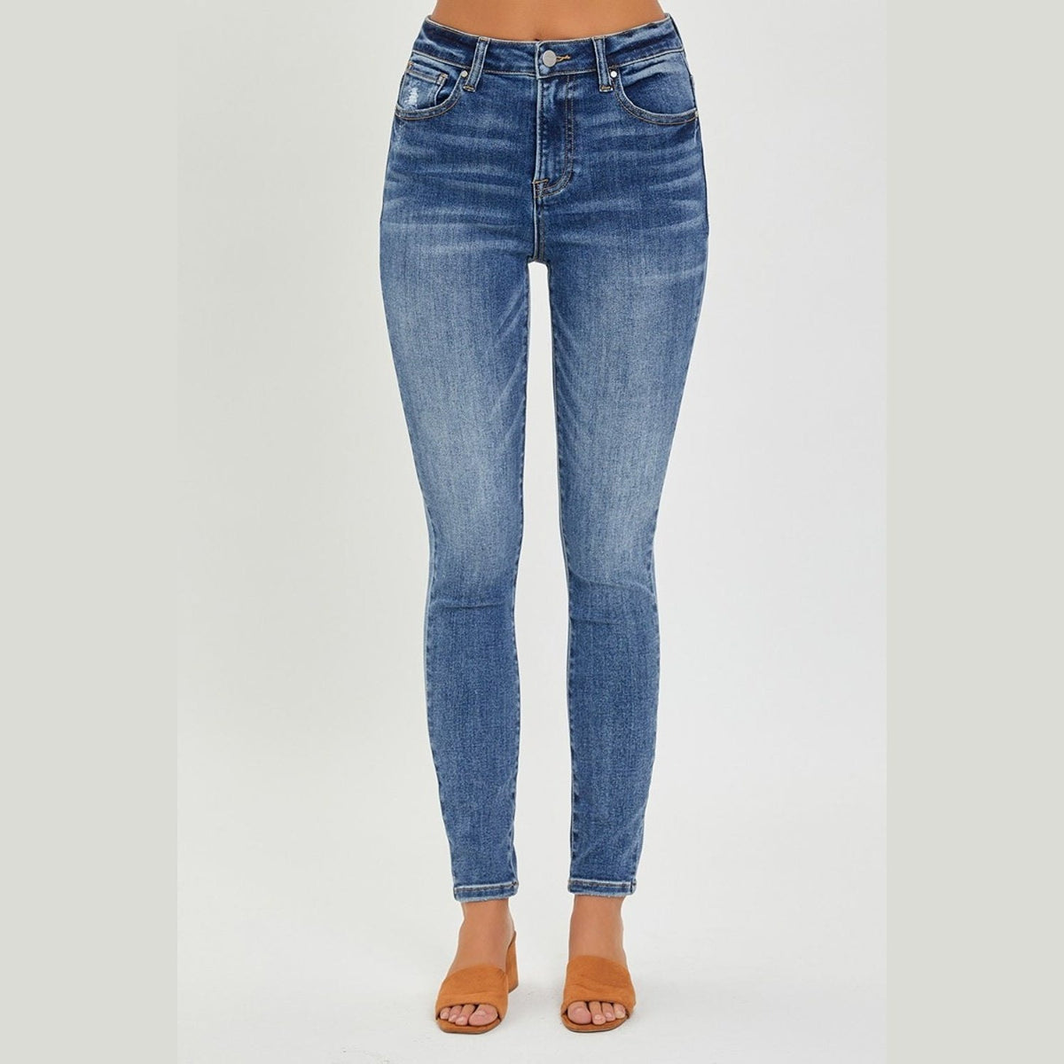 RISEN Full Size Mid Rise Ankle Skinny Jeans